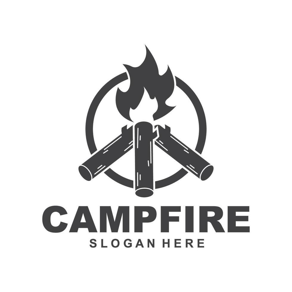 modèle de vecteur de conception de logo de feu de camp