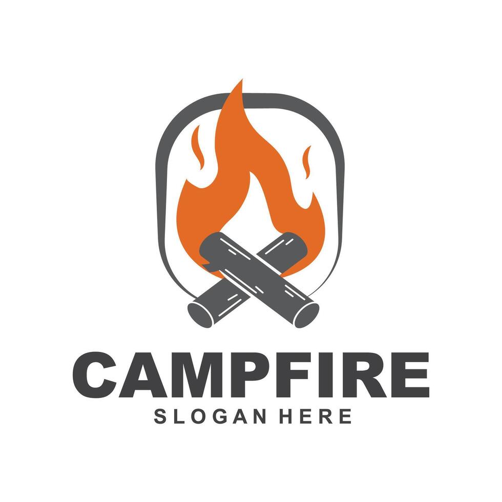 modèle de vecteur de conception de logo de feu de camp