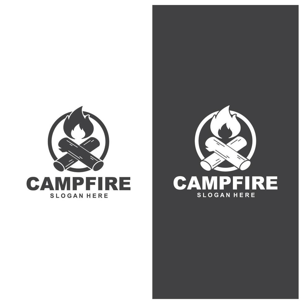 modèle de vecteur de conception de logo de feu de camp