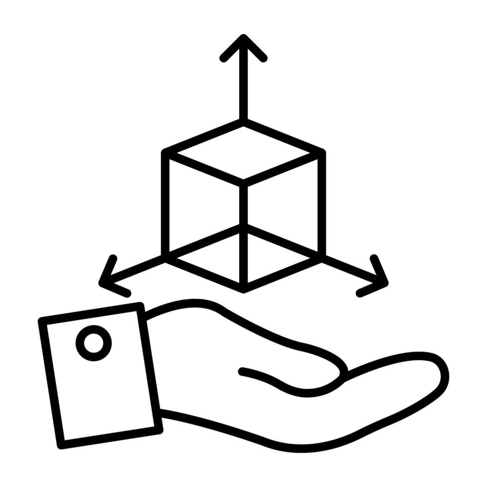 main en portant 3 dimensionnel cube, une branché vecteur conception