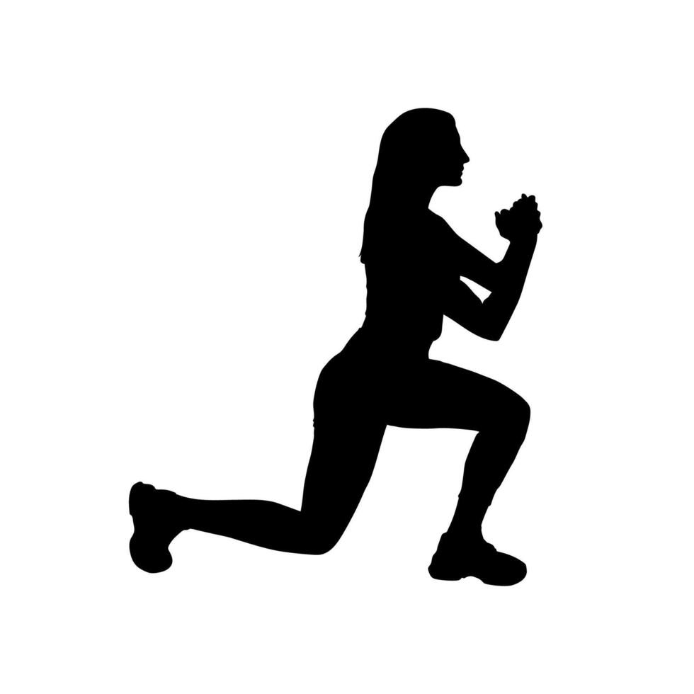 vecteur de des sports les filles gymnastique exercice pose silhouettes isolé sur blanc Contexte