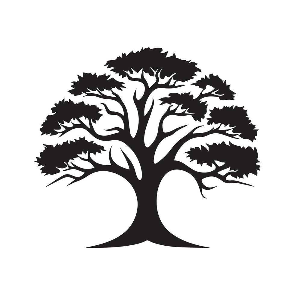 arbre icône isolé noir sur blanc Contexte. vecteur illustration.