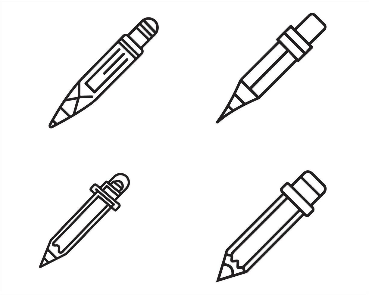crayon contour icône vecteur illustration sur blanc Contexte