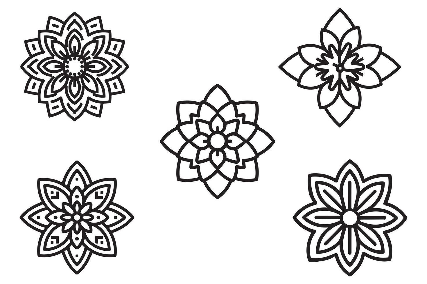 Facile mandala élément une fleur modèle vecteur conception