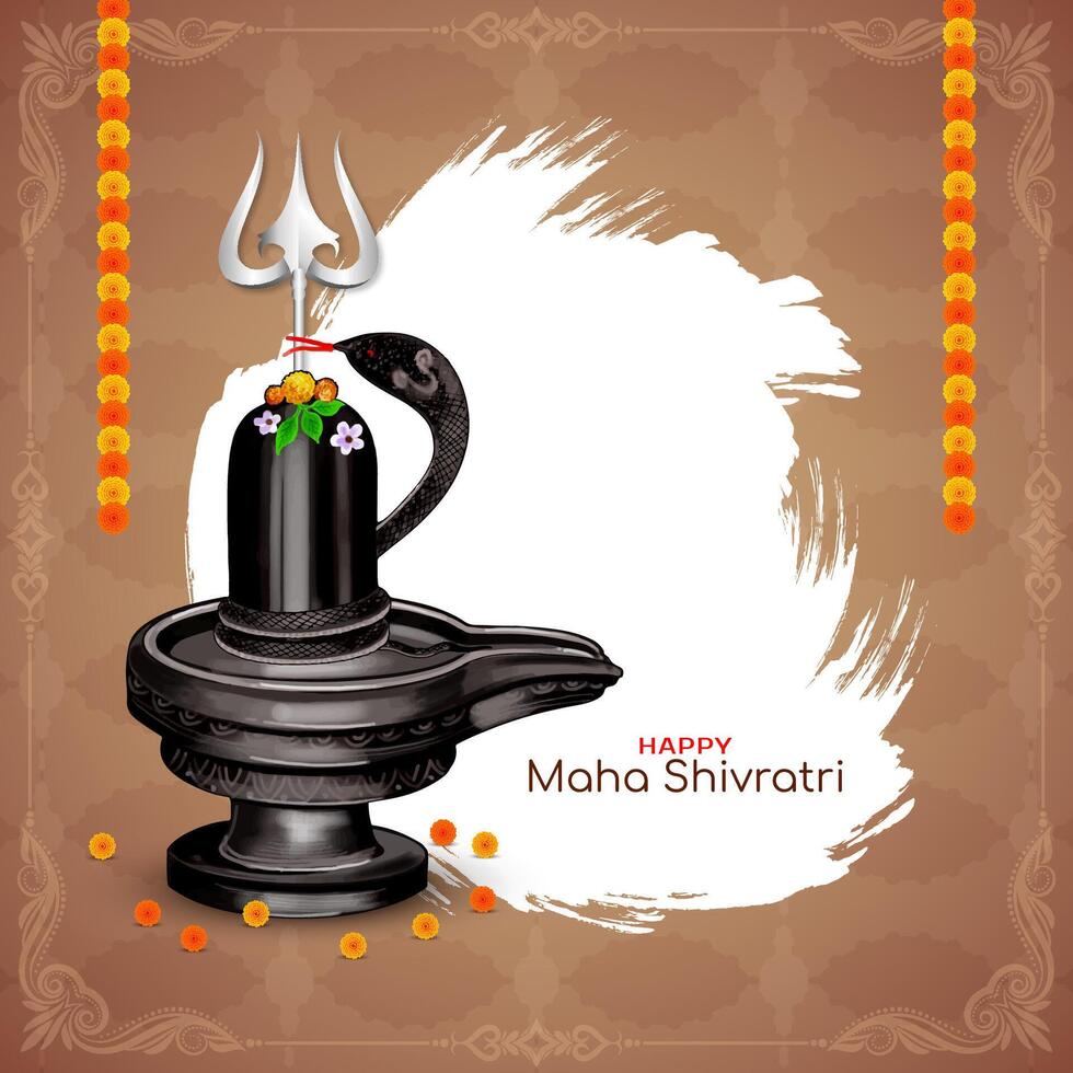 content maha shivratri traditionnel Indien Seigneur shiva culte Festival carte vecteur