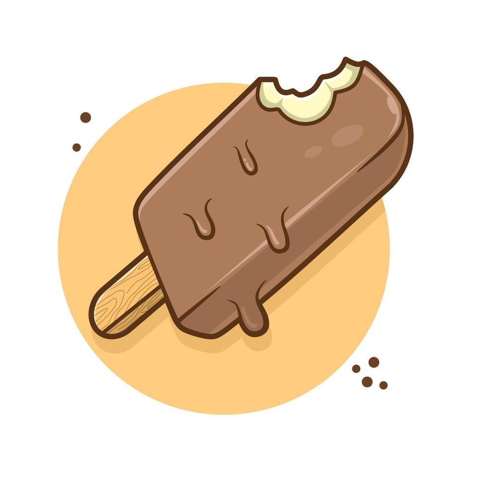 la glace crème Chocolat fondu et goutte vecteur illustration.