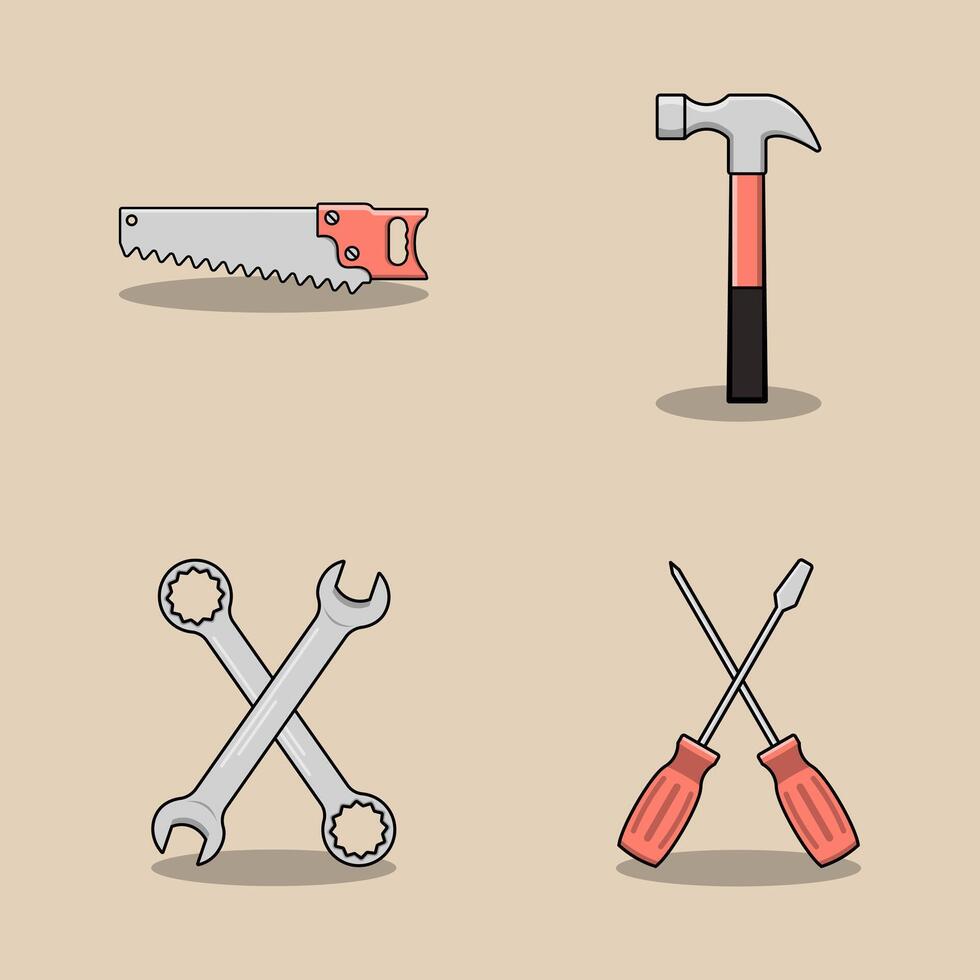 gratuit illustration vecteur graphique de bricoleur outil collection. parfait pour construction ouvriers, etc.