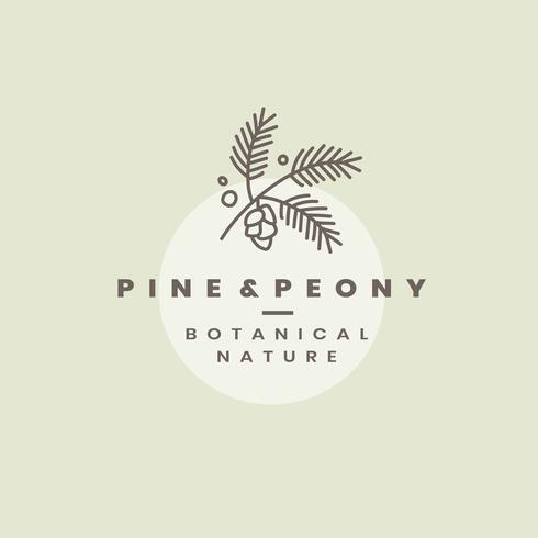 Pine &amp; Peony logo vecteur de conception