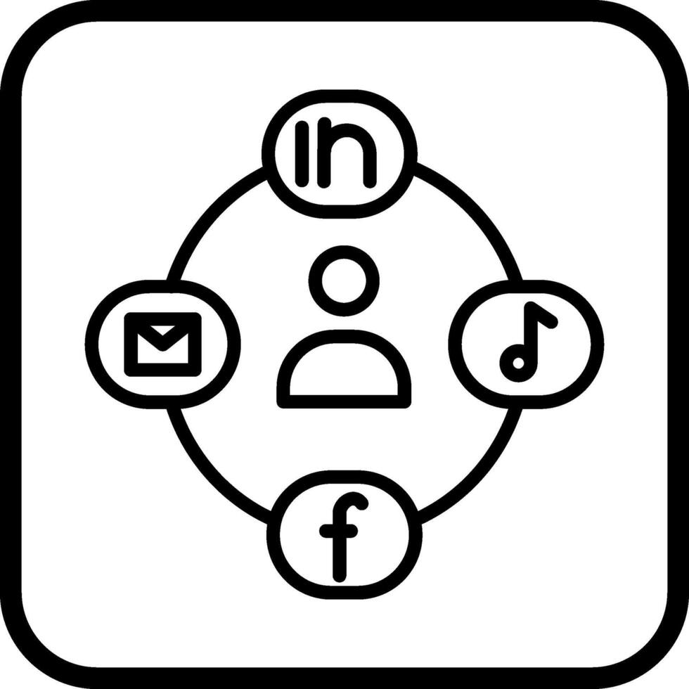 icône de vecteur de cercle social
