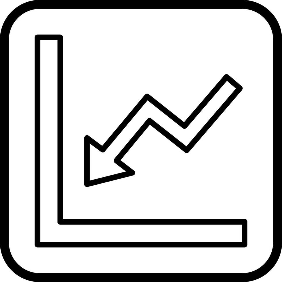 graphique vers le bas vecteur icône