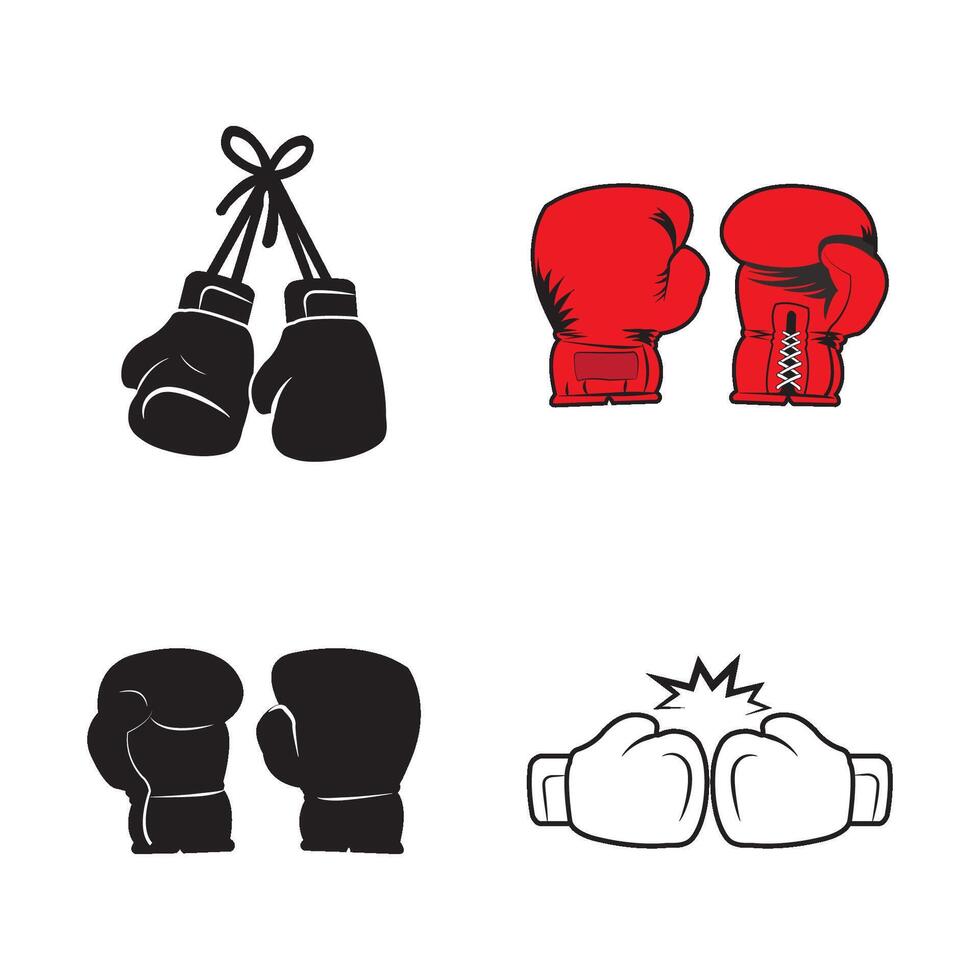 boxe gants icône logo vecteur conception modèle