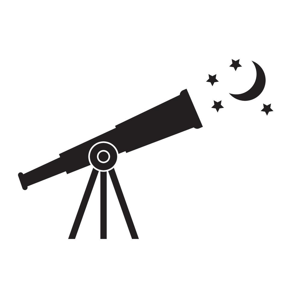 télescope icône logo vecteur conception modèle