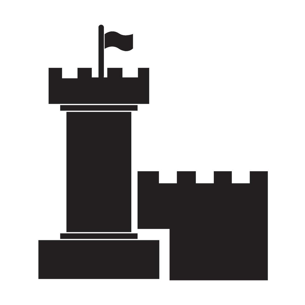 forteresse icône logo vecteur conception modèle