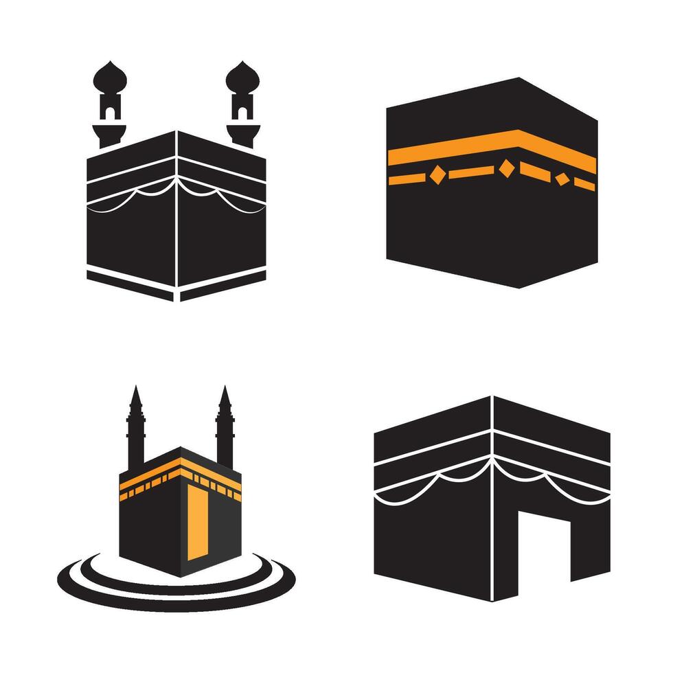 modèle de conception de vecteur de logo icône kaaba