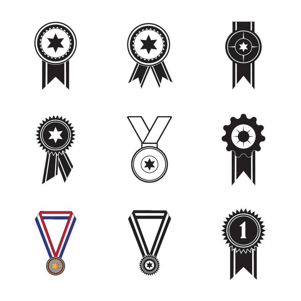 médaille icône logo vecteur conception modèle