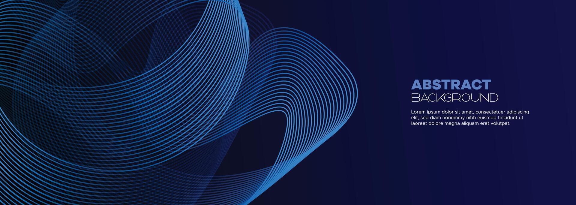 foncé bleu abstrait bannière Contexte avec embrasé géométrique cercles lignes. moderne marine bleu pente brillant lignes modèle et futuriste La technologie la toile Contexte pour brochure, couverture, affiche, entête vecteur