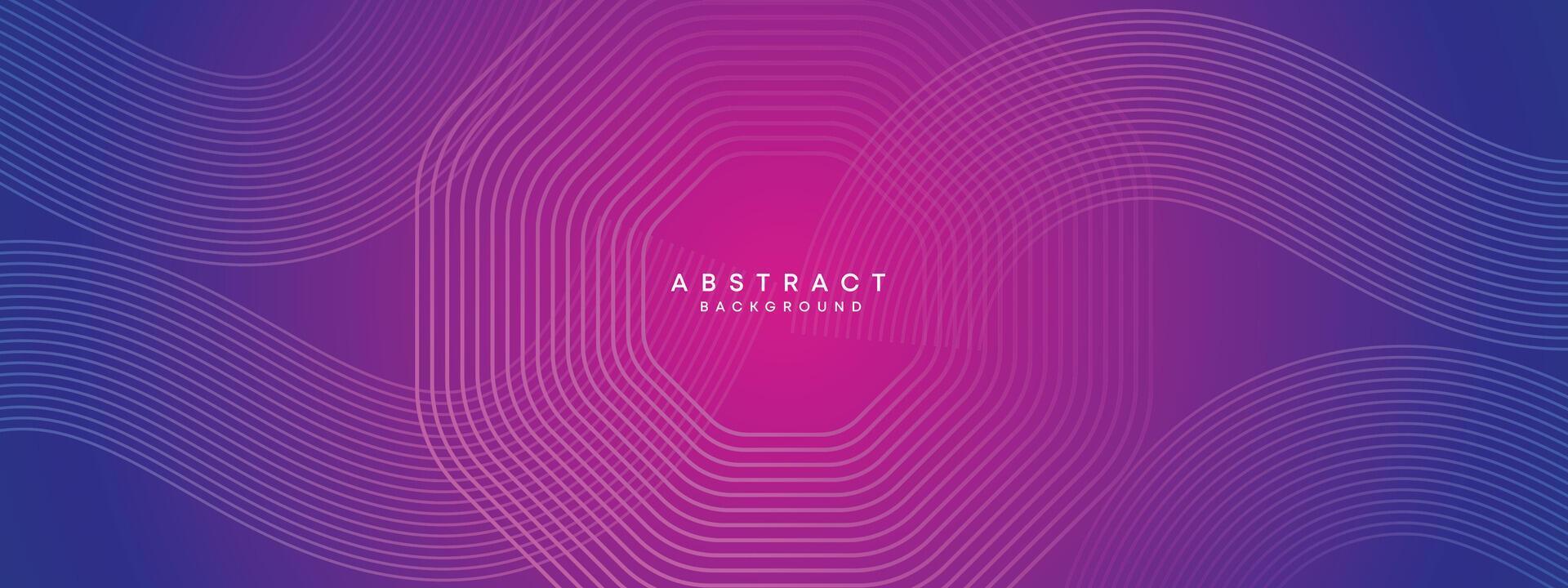 bleu, violet pente abstrait agitant cercles lignes La technologie la toile bannière Contexte. moderne magenta, rose pente avec embrasé lignes et brillant géométrique diagonale forme pour brochure, couverture, entête vecteur