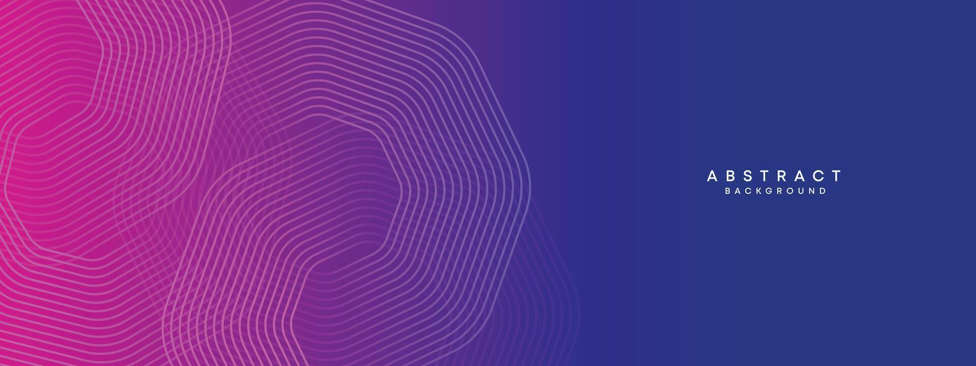 bleu, violet pente abstrait agitant cercles lignes La technologie la toile bannière Contexte. moderne magenta, rose pente avec embrasé lignes et brillant géométrique diagonale forme pour brochure, couverture, entête vecteur