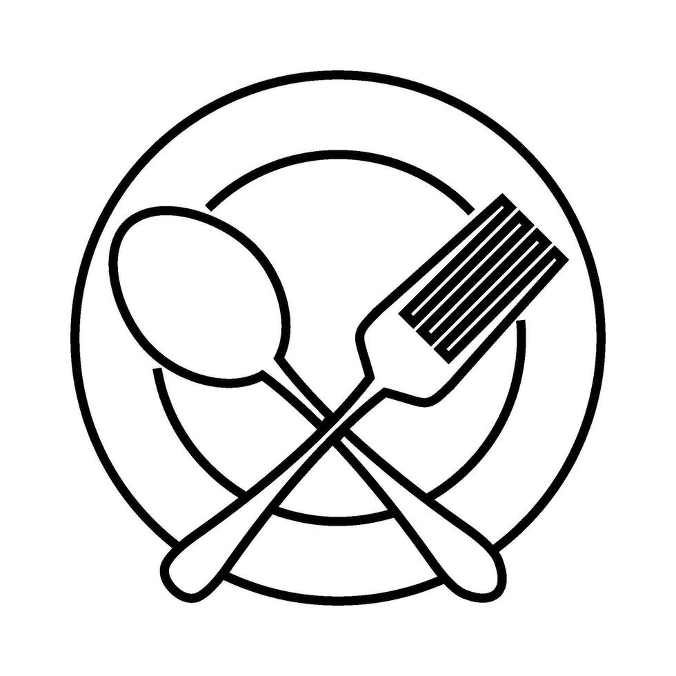 cuillère et fourchette icône vecteur conception modèle