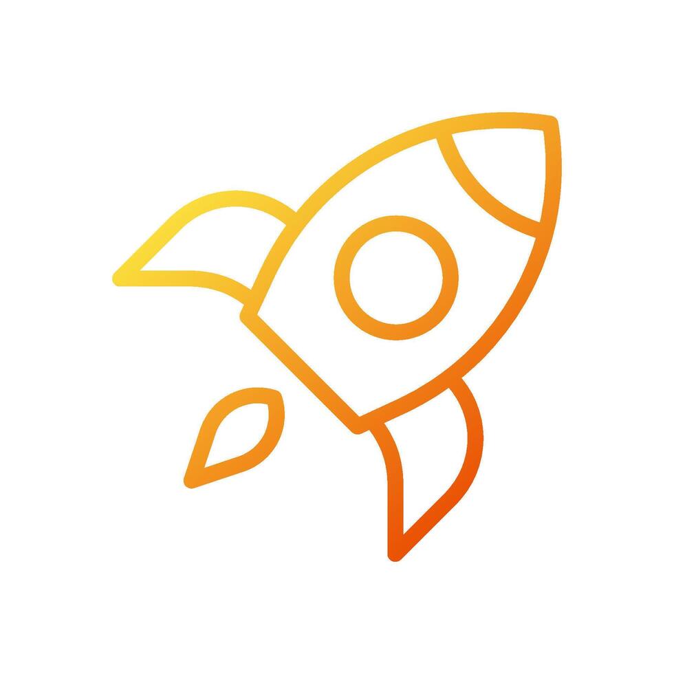 fusée icône pente Jaune Orange affaires symbole illustration. vecteur