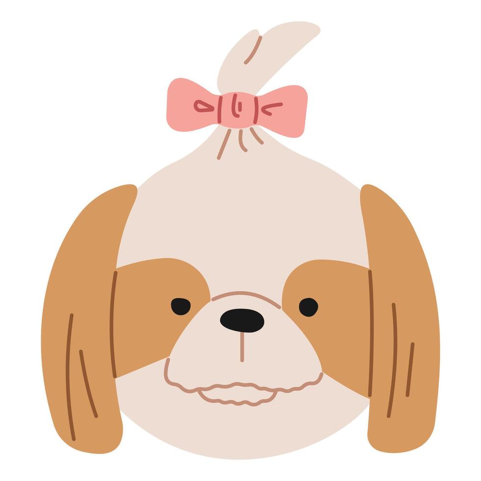 shih tzu tête 1 mignonne sur une blanc arrière-plan, vecteur illustration.