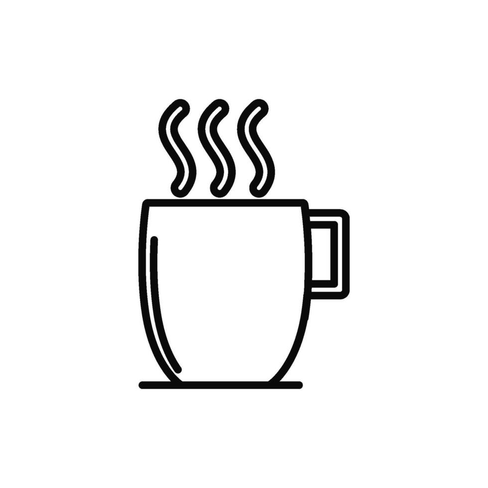 tasse verre muc de café chaud boisson icône vecteur conception modèle