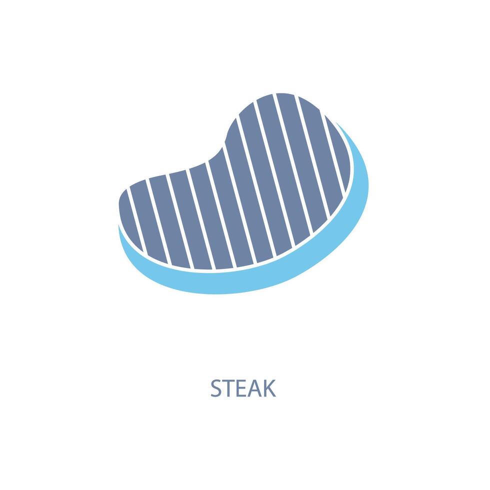 steak concept ligne icône. Facile élément illustration. steak concept contour symbole conception. vecteur