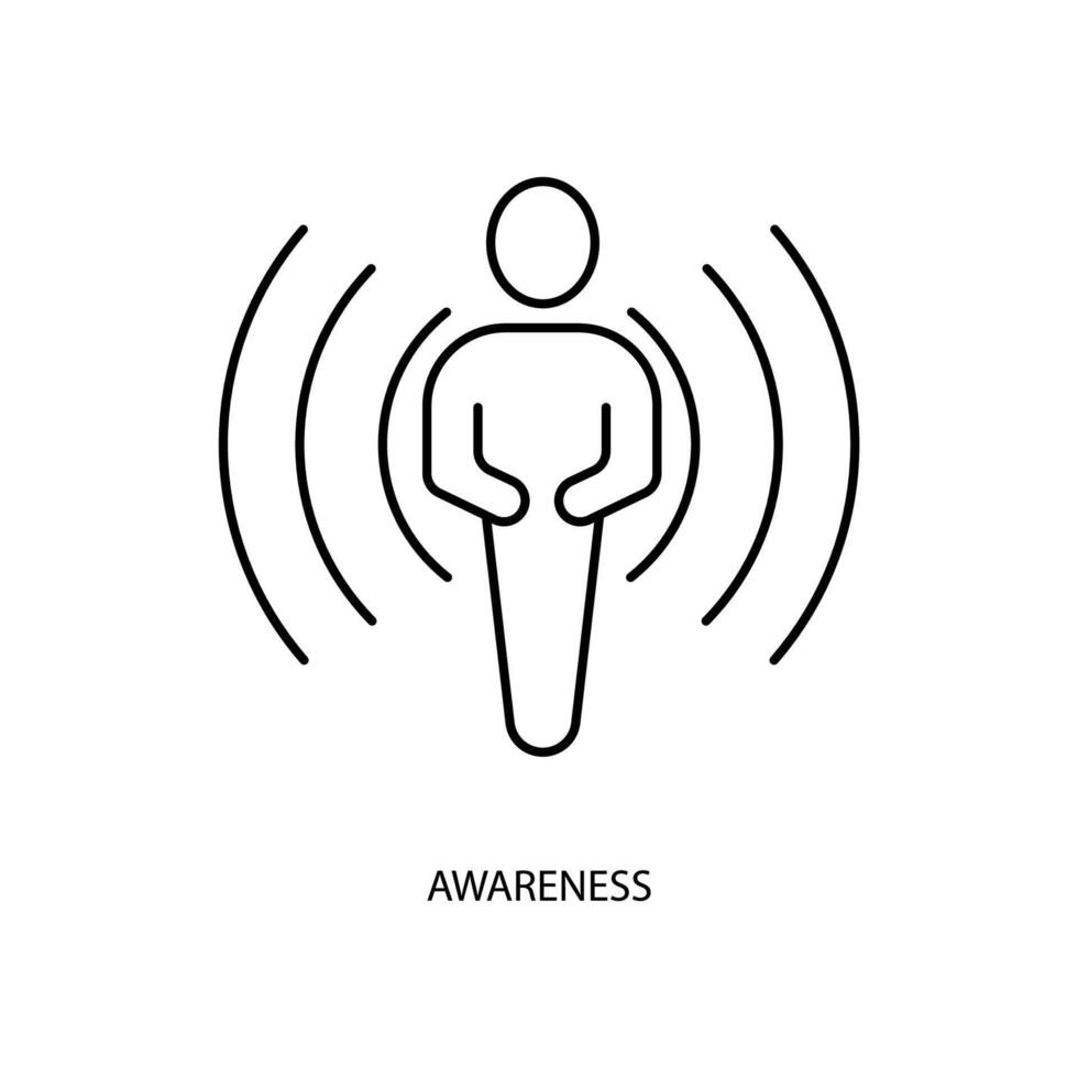 conscience concept ligne icône. Facile élément illustration.sensibilisation concept contour symbole conception. vecteur