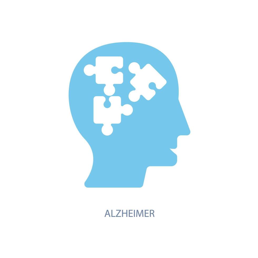 Alzheimer concept ligne icône. Facile élément illustration.alzheimer concept contour symbole conception. vecteur