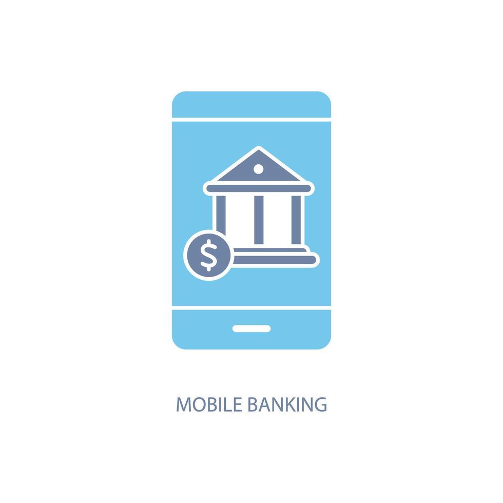 mobile bancaire concept ligne icône. Facile élément illustration. mobile bancaire concept contour symbole conception. vecteur