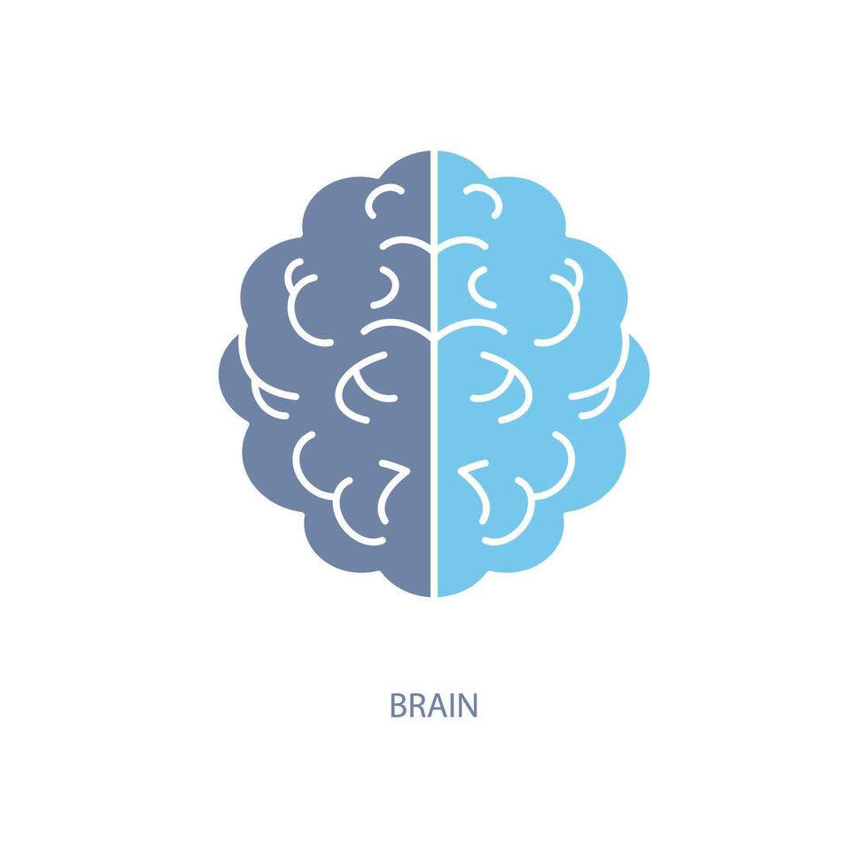 cerveau concept ligne icône. Facile élément illustration. cerveau concept contour symbole conception. vecteur