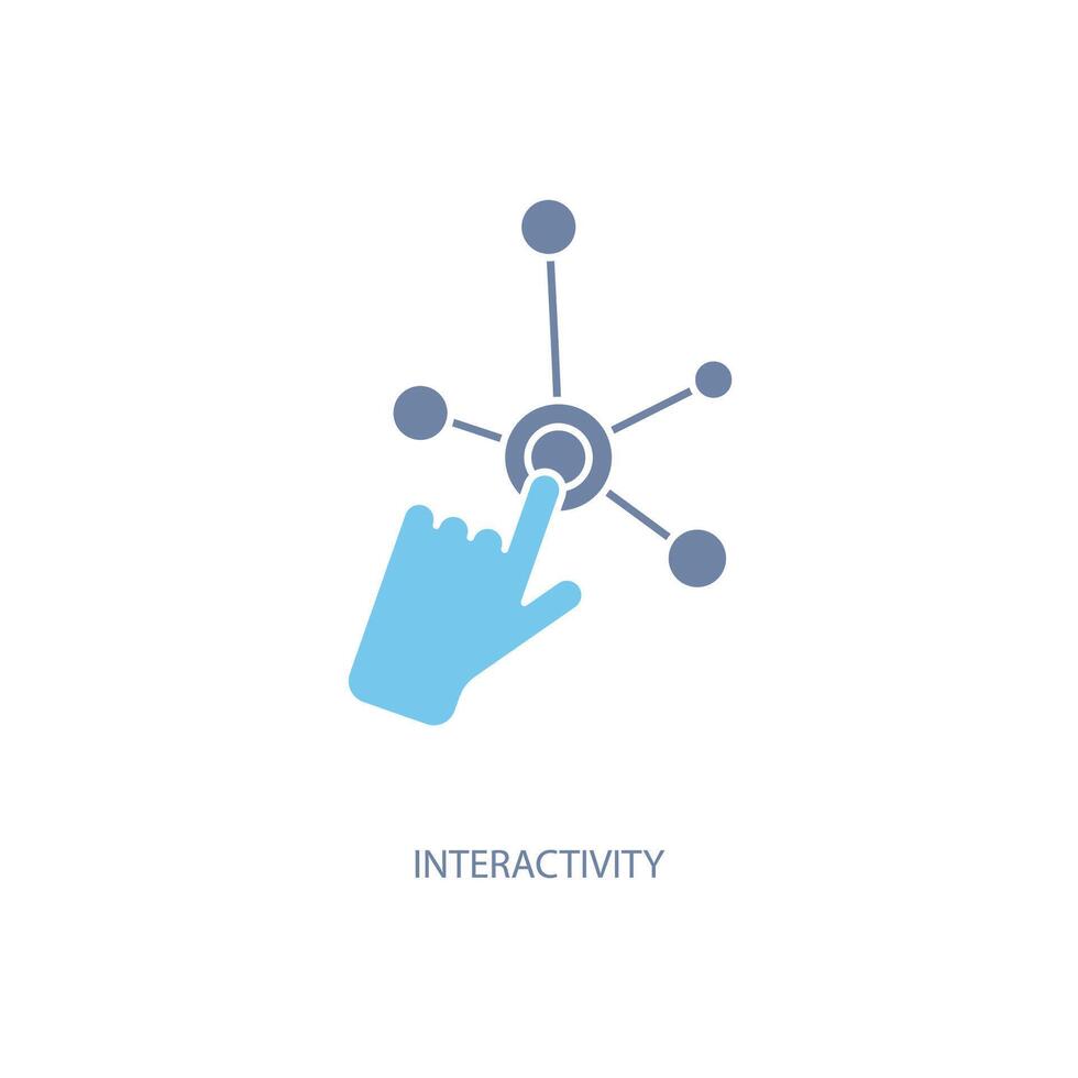 l'interactivité concept ligne icône. Facile élément illustration. l'interactivité concept contour symbole conception. vecteur