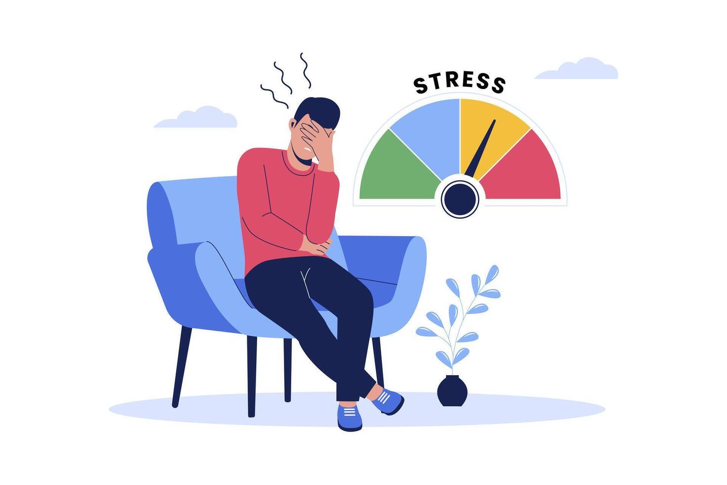 stress échelle tester expression avec haute niveau tension, la dépression vecteur