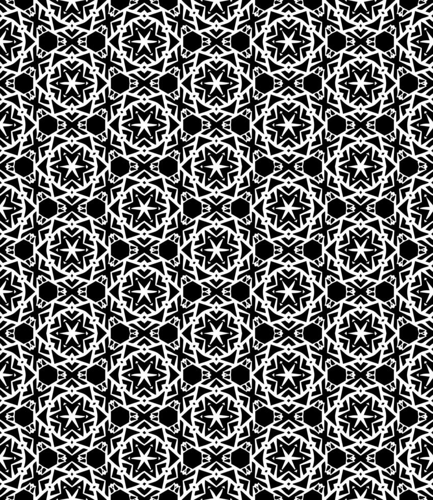 motif abstrait sans couture noir et blanc. arrière-plan et toile de fond. conception ornementale en niveaux de gris. vecteur