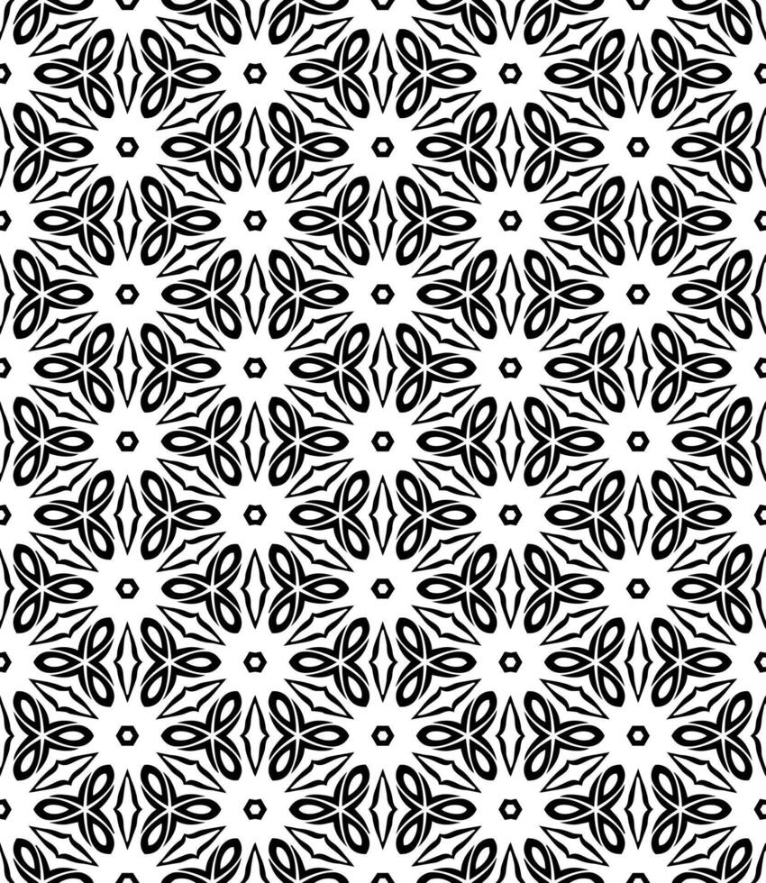 motif abstrait sans couture noir et blanc. arrière-plan et toile de fond. conception ornementale en niveaux de gris. vecteur