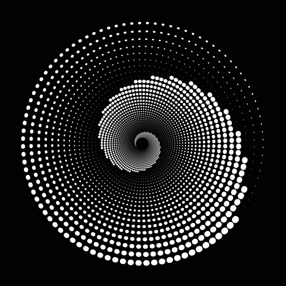 un fond plusieurs cercles en pointillés enroulés les uns autour des autres en forme de spirale. vecteur