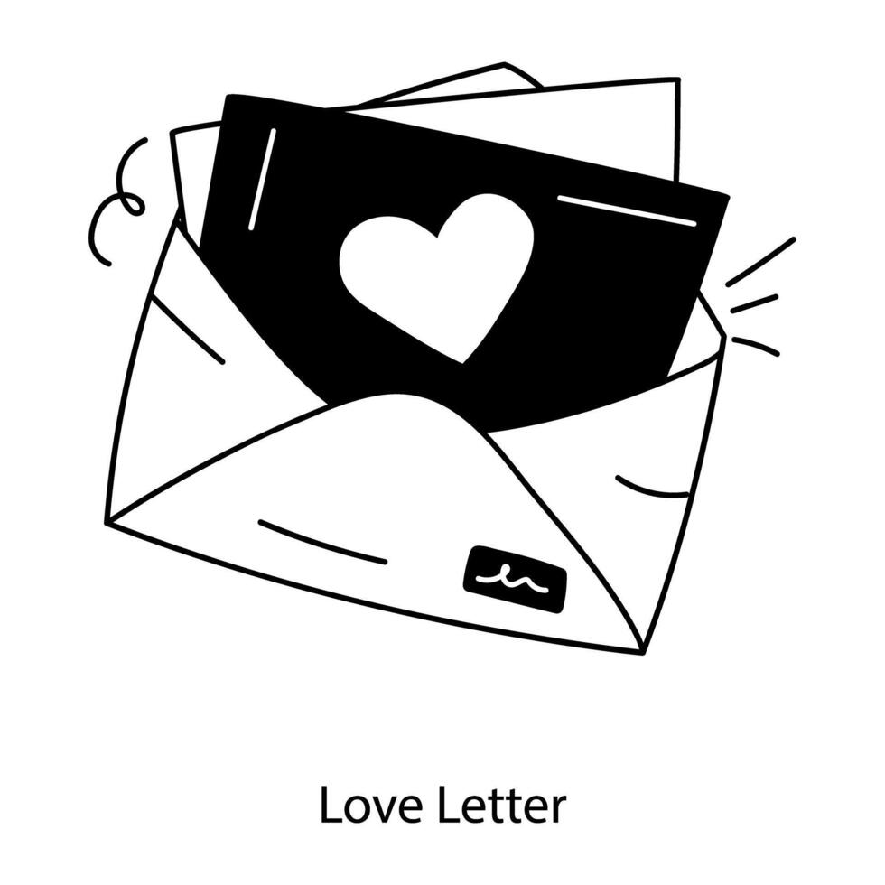 lettre d'amour tendance vecteur