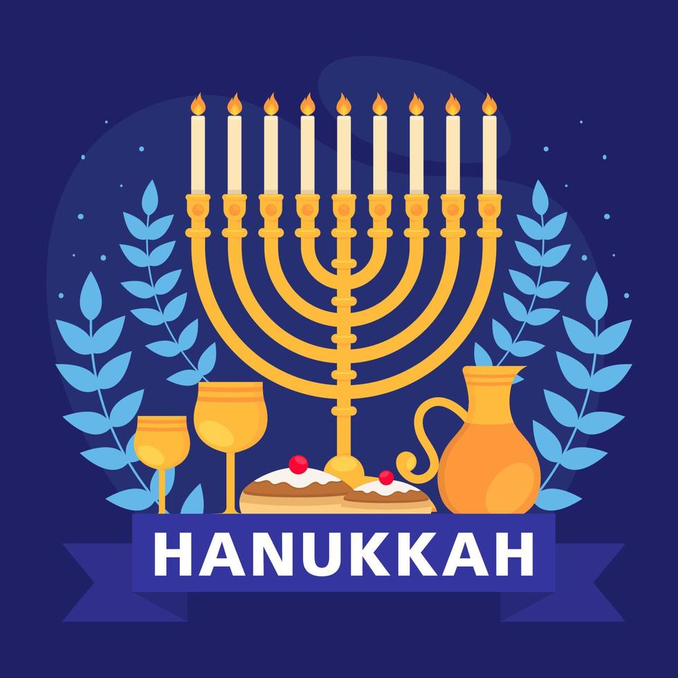 illustration de la célébration de hanukkah vecteur