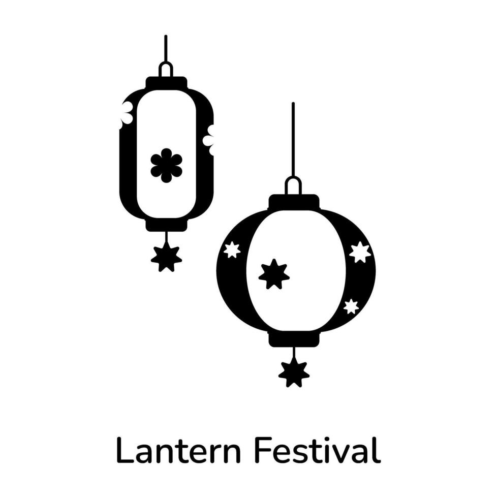 branché lanterne Festival vecteur