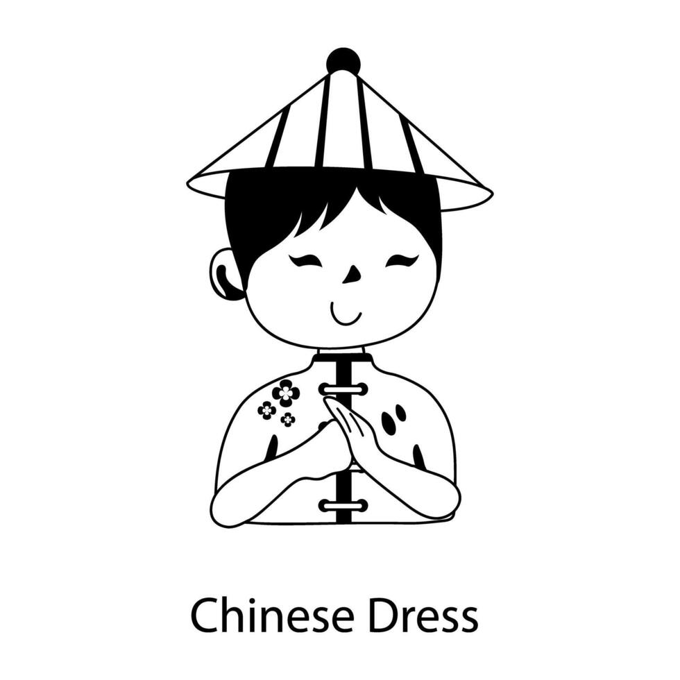 branché chinois robe vecteur