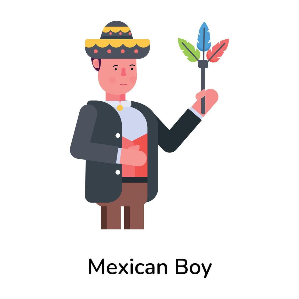 branché mexicain garçon vecteur