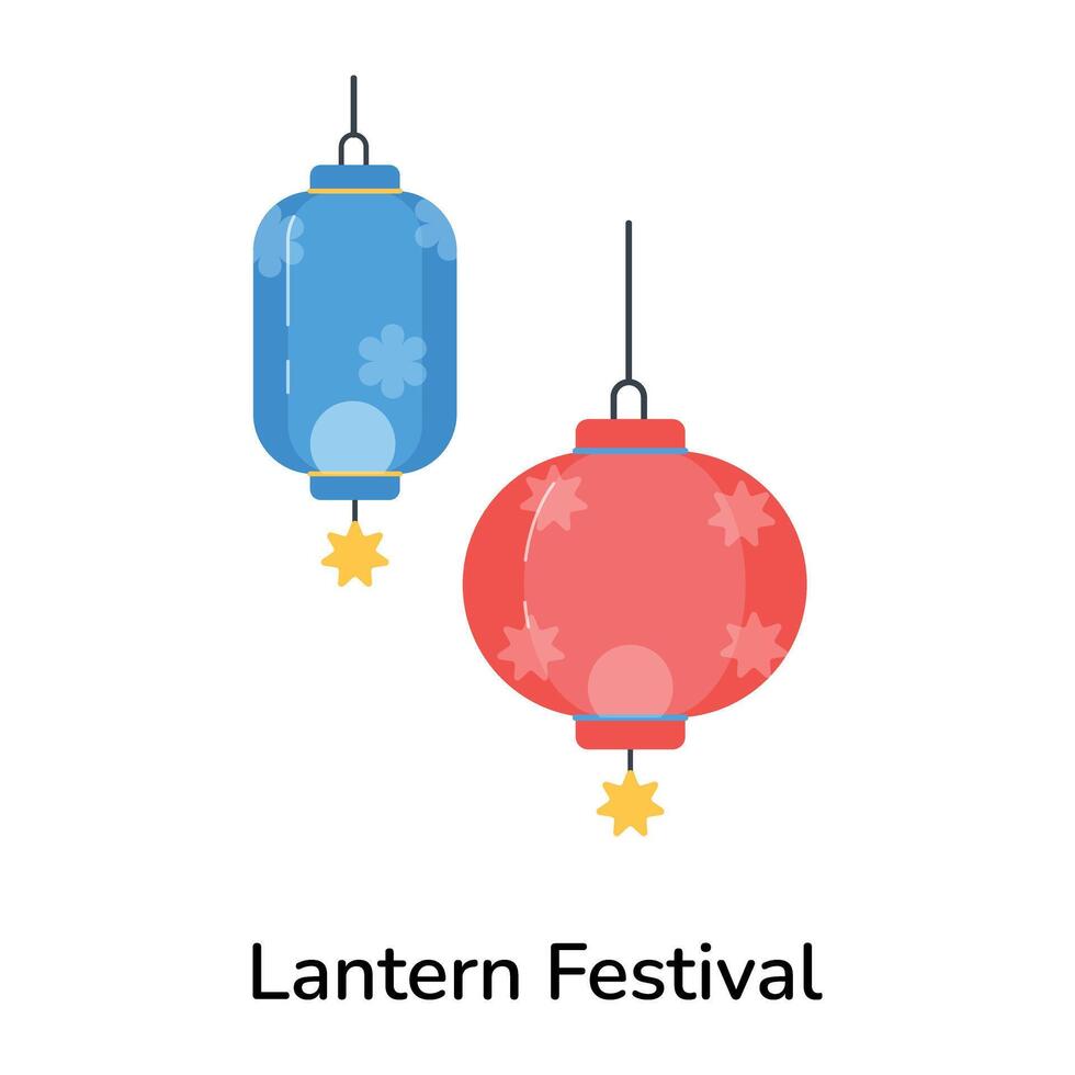 branché lanterne Festival vecteur