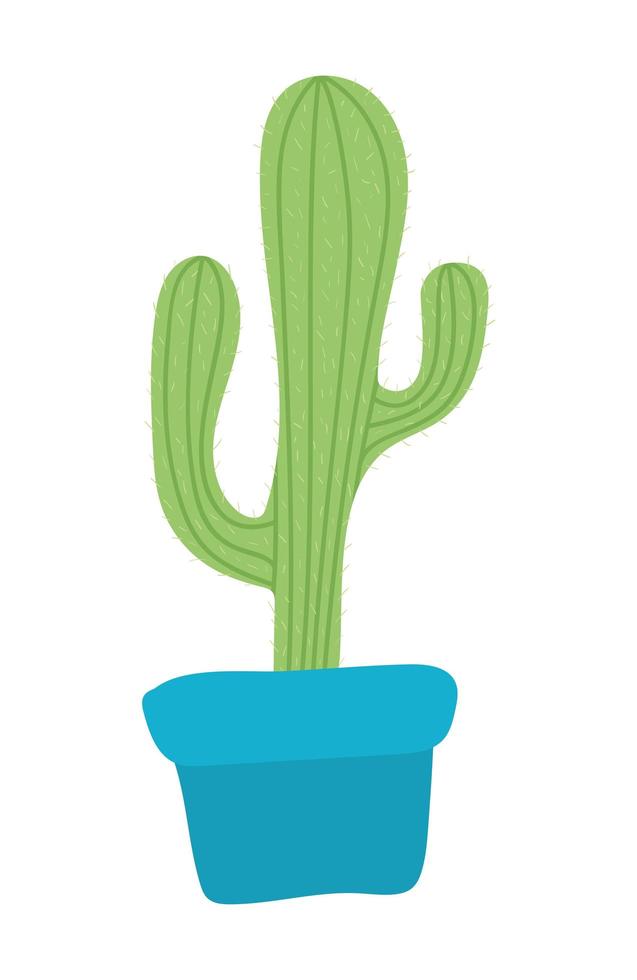 Cactus de l'icône de couleur verte sur fond blanc vecteur