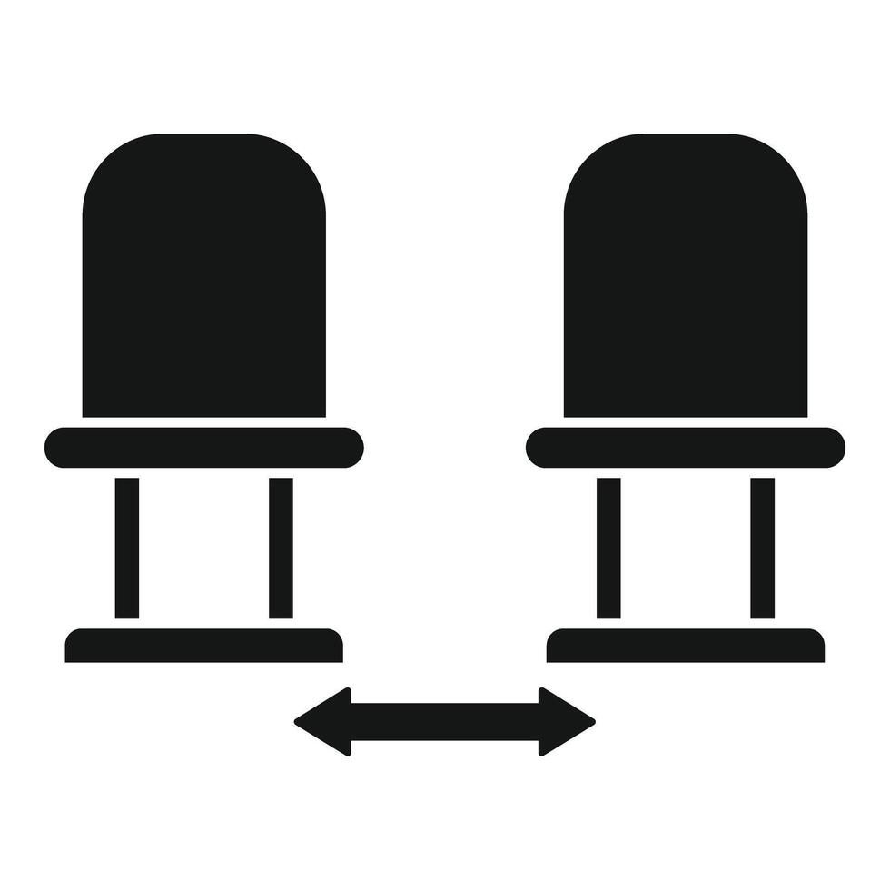 siège social distance icône Facile vecteur. éviter contact vecteur
