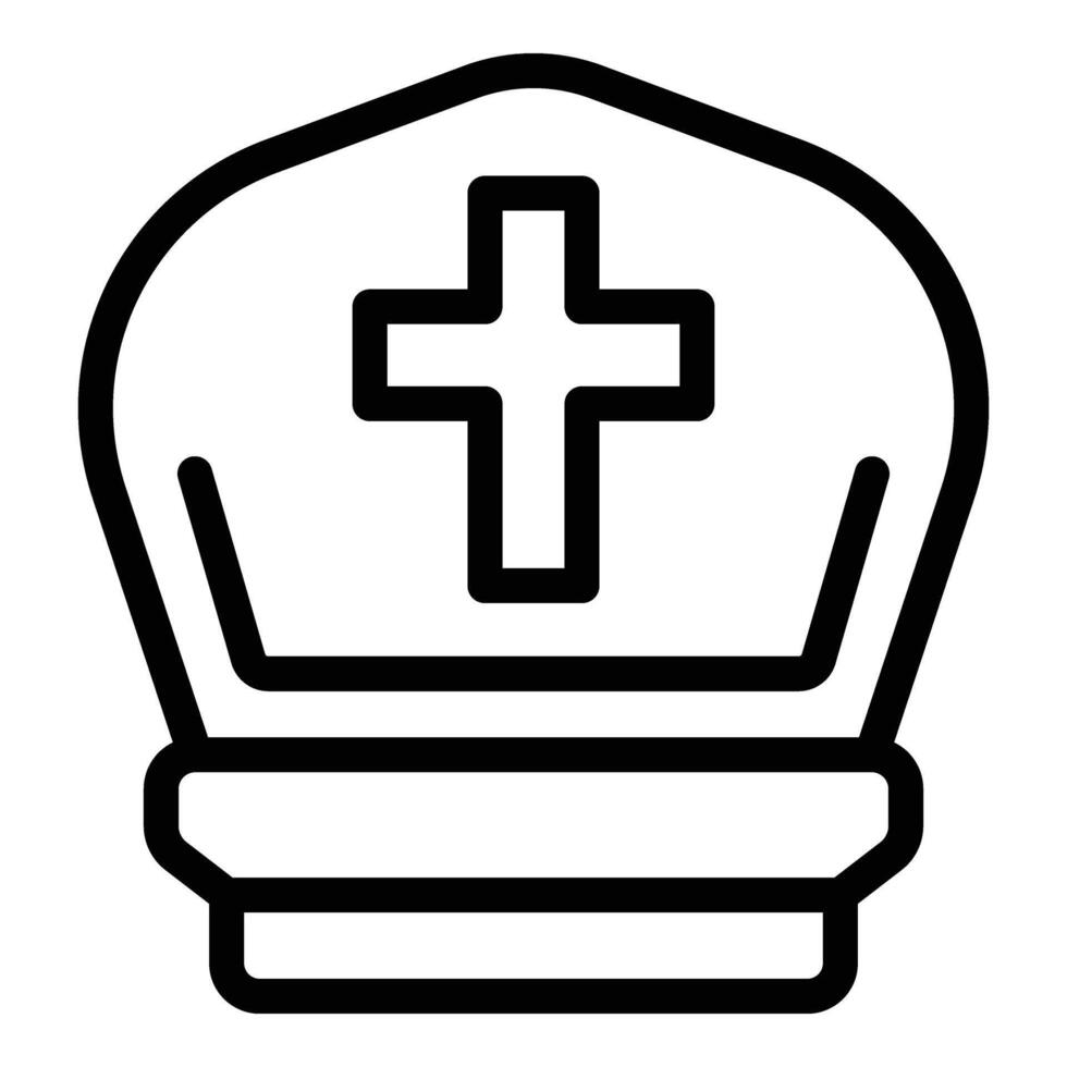 prêtre chapellerie icône contour vecteur. adulte Bible prier vecteur