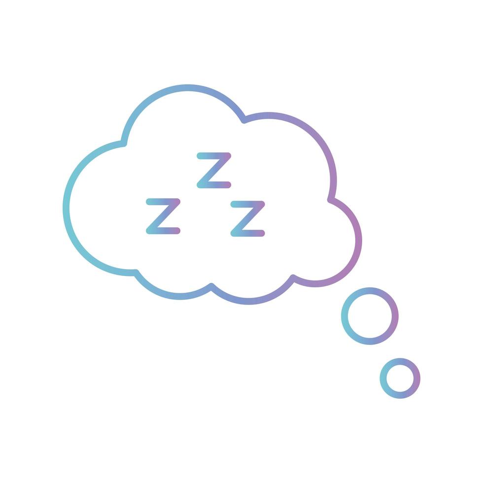 conception de vecteur d'icône de style dégradé bulle nuage endormi