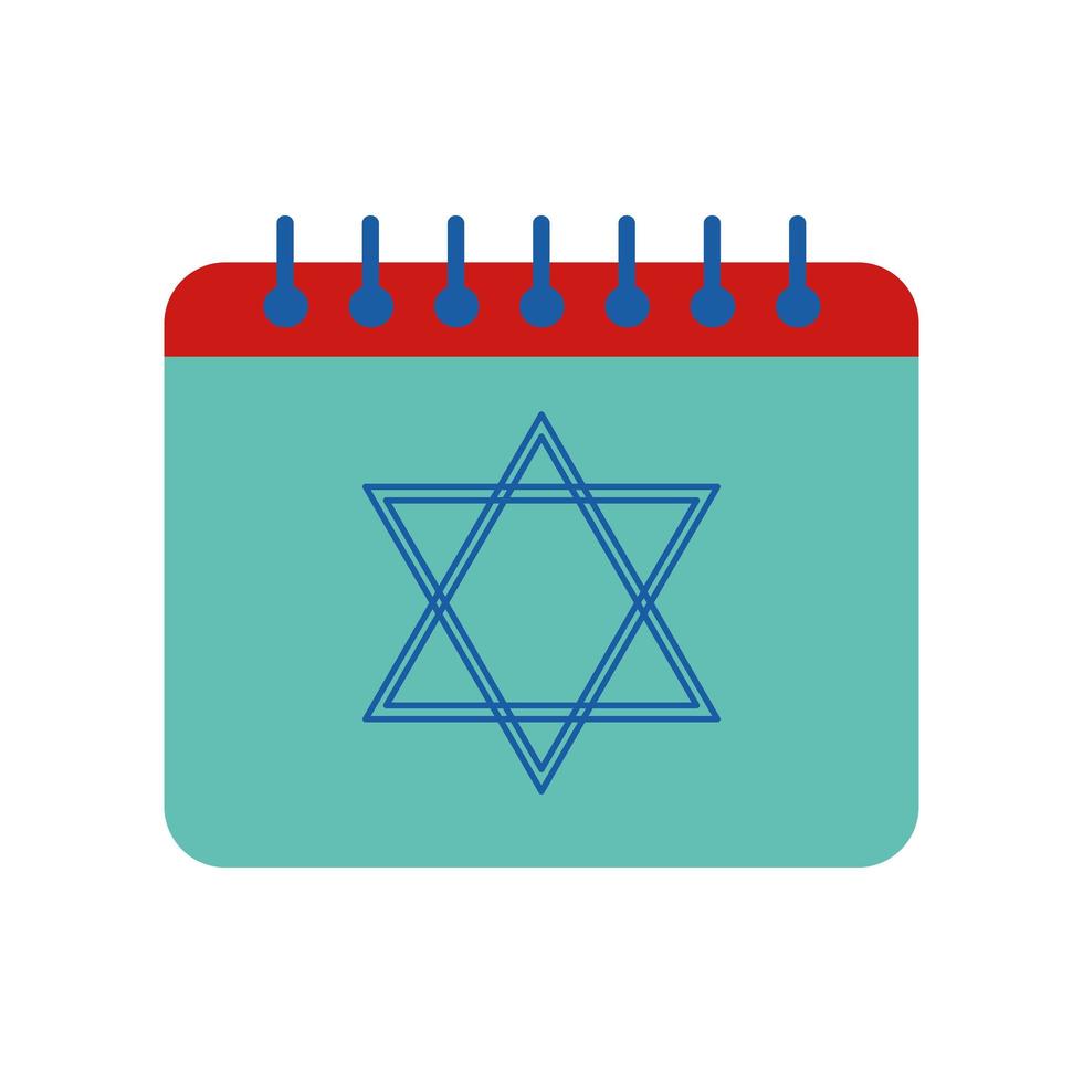 calendrier juif de hanukkah plat style icône vecteur conception