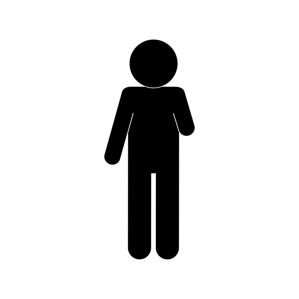 homme sans bras, silhouette, style, icône, vecteur, conception vecteur