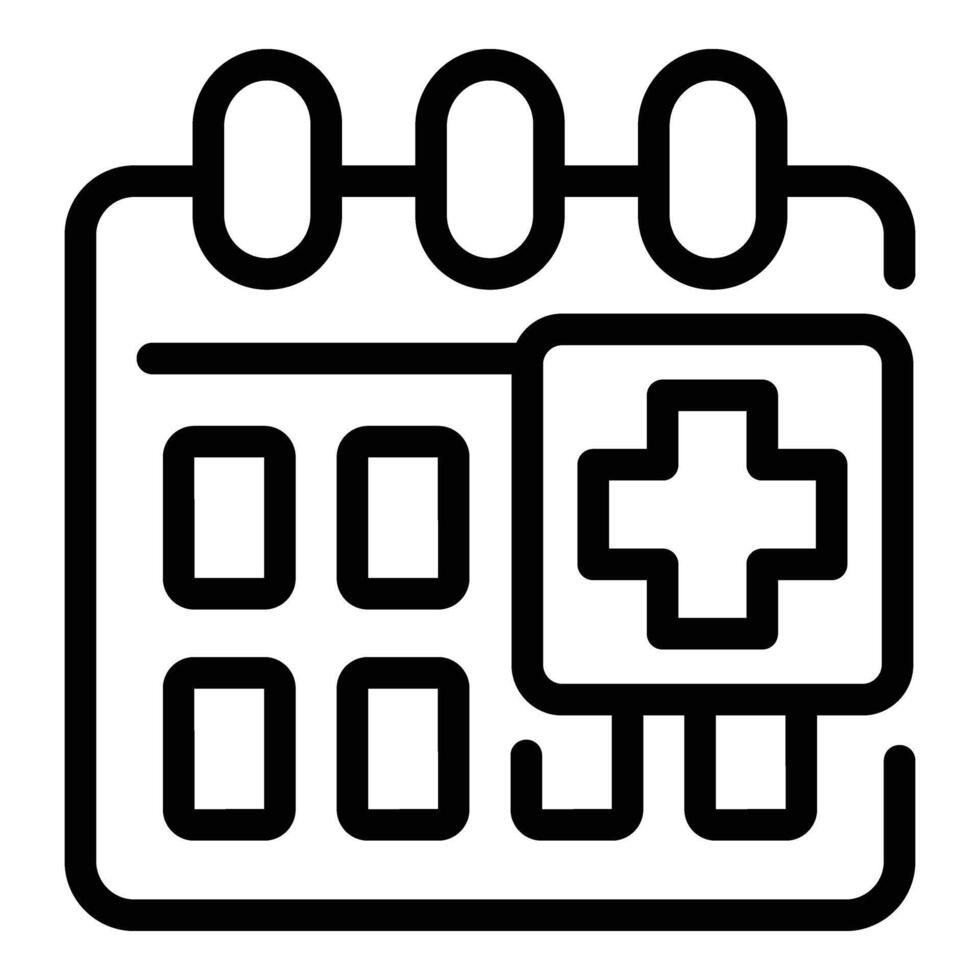 visite médecin calendrier icône contour vecteur. masque traitement vecteur