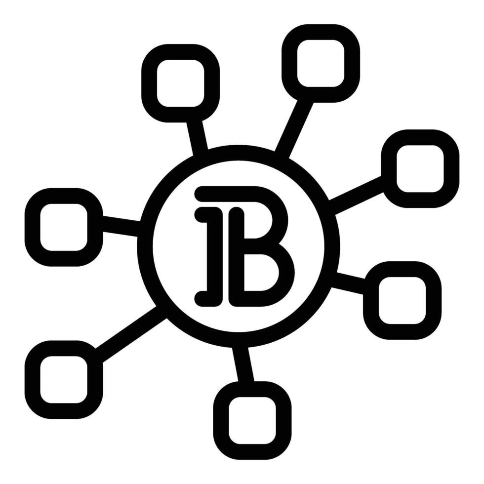 bitcoin devise icône contour vecteur. numérique transaction vecteur